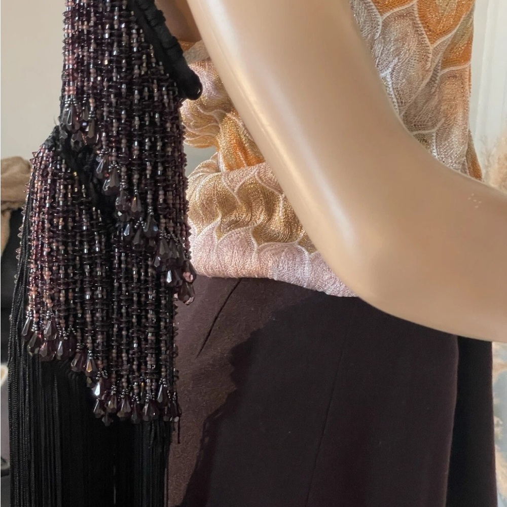 Exclusive MISSONNI bag in burgundy, new condition. Silk weave and rich stones. - Picture 13 of 16
